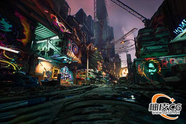 Unreal Engine影视游戏关卡制作多功能赛博废料场环境套装