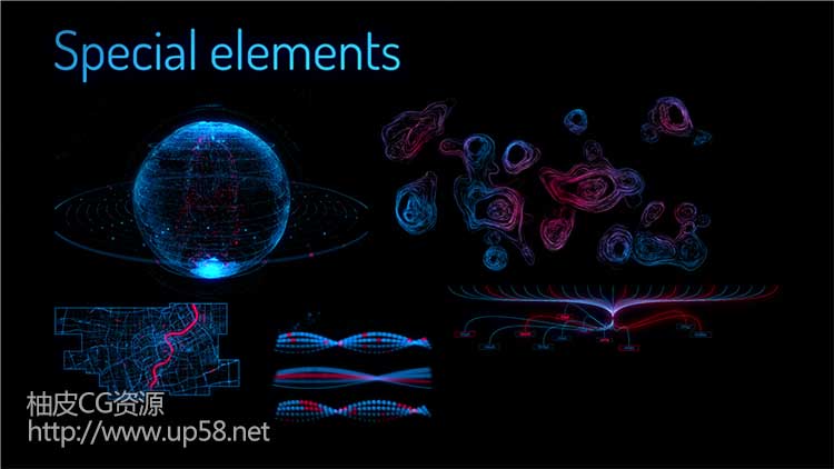 AE面板 300+高科技感全息数字信息图数据HUD元素素材包