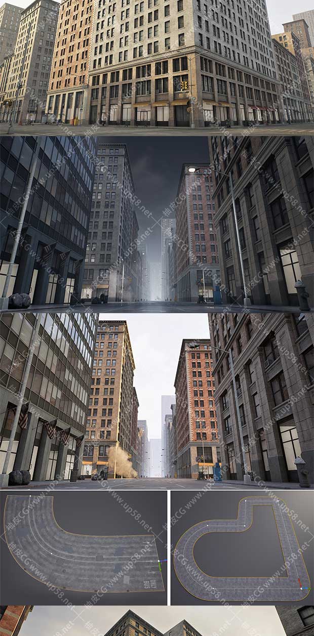 Unreal Engine / UE游戏大型城市市区景观素材 City Pack