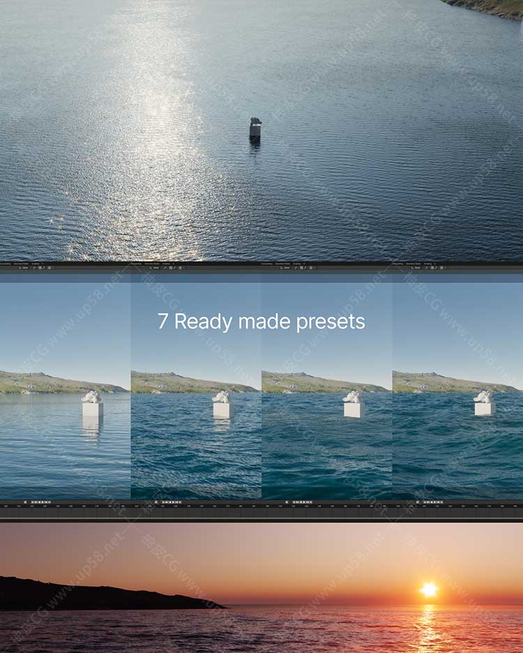 [汉化版]Blender真实海洋波浪泡沫光照散射模拟与渲染插件Physical Open Waters