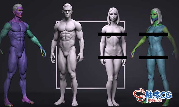 ZTL / OBJ亚当和夏娃高精度3D模型