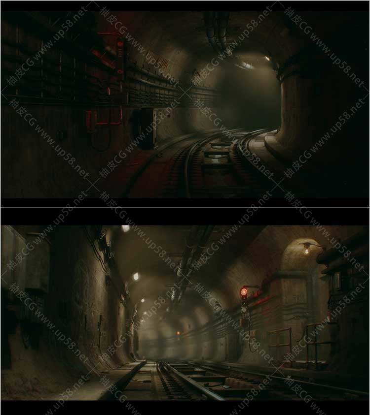 Unreal Engine城市地铁隧道AAA质量视觉效果UE素材Subway Tunnel
