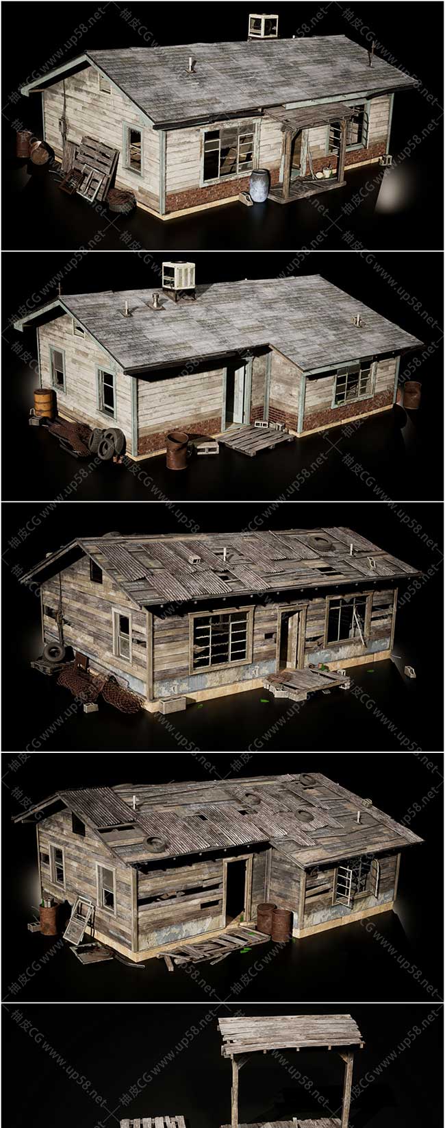 UE个性化蓝图独特的废弃房屋集合Abandoned Houses