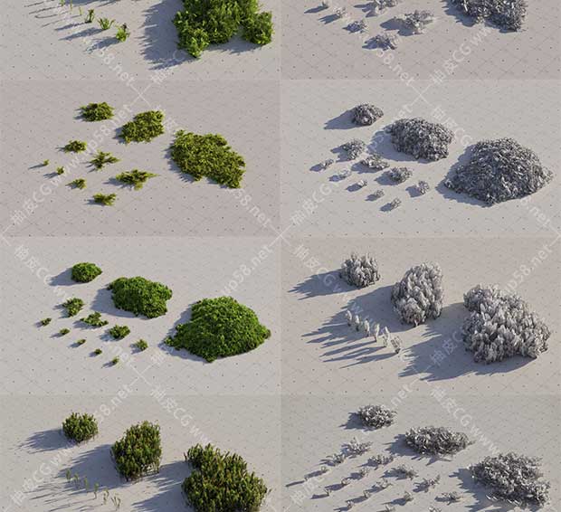 C4D / Blender / FBX / OBJ游戏风格岩石苔藓植物3D模型