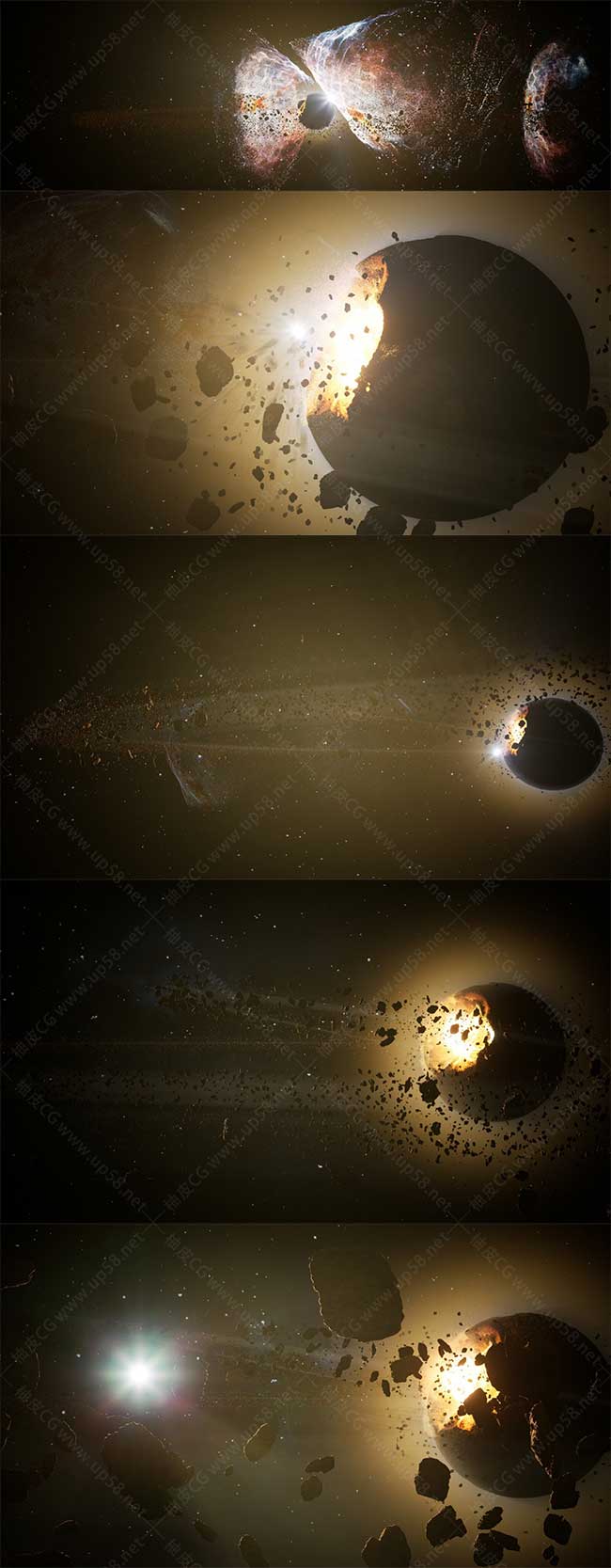 Unreal Engine即用实时太空星球场景项目UE素材