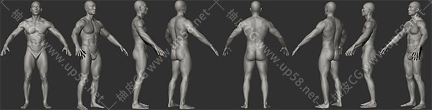 ZBrush / FBX男女角色逼真动画就绪身体扫描3D模型素材包
