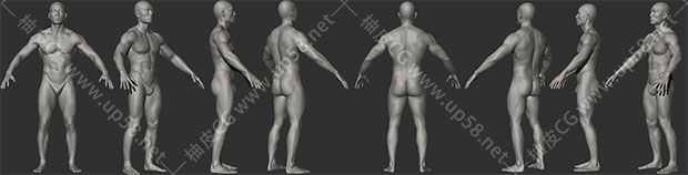 ZBrush / FBX男女角色逼真动画就绪身体扫描3D模型素材包