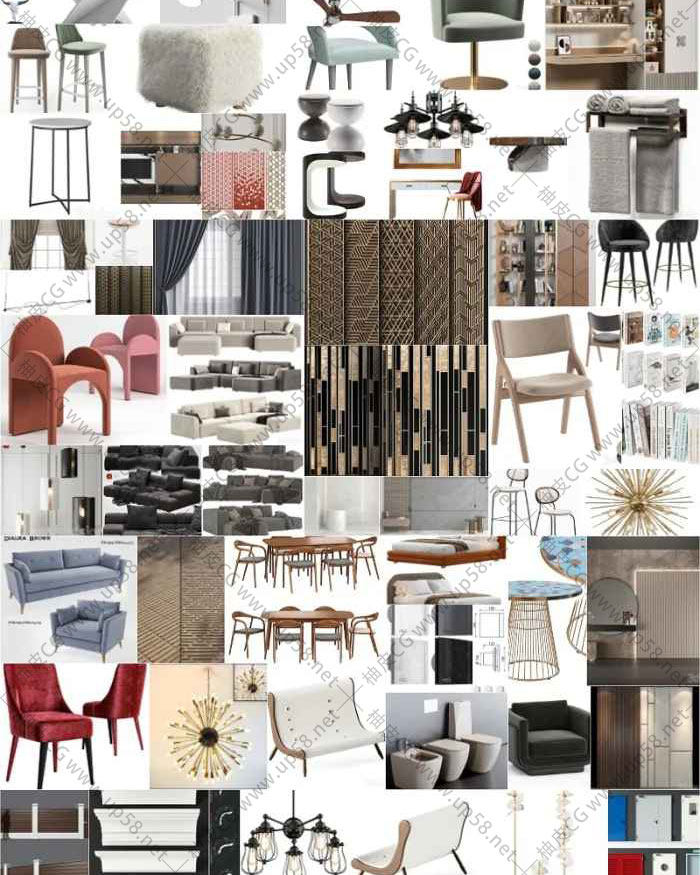 3DSMAX  VRay  Corona高质量时尚家具植物装饰电器3D模型合集2025年11月第一波