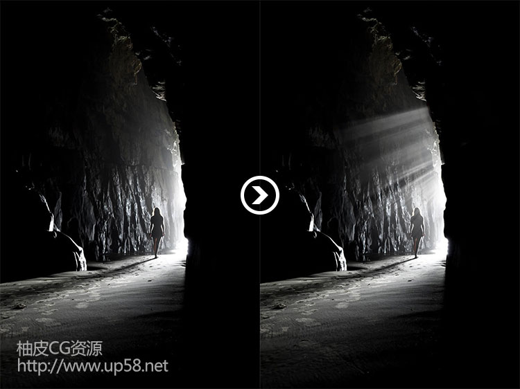 Photoshop酷炫光线光效丁达尔光笔刷+高清光效叠加素材