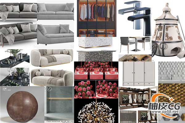 3DSMAX / VRay / Corona高质量时尚家具植物装饰电器3D模型2023年9月第一波