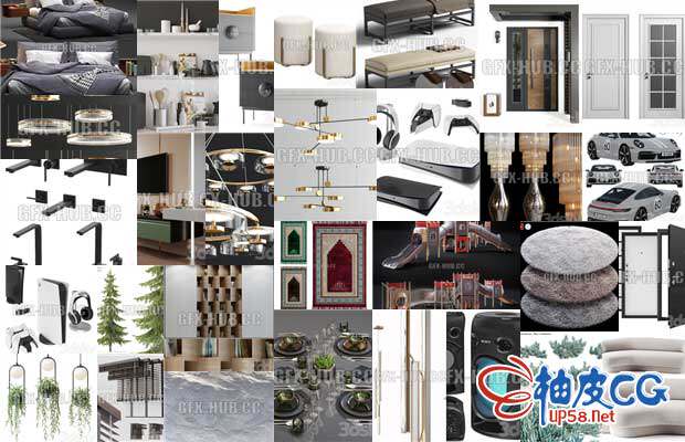 3DSMAX / VRay / Corona高质量时尚家具植物装饰电器3D模型2023年2月第三波