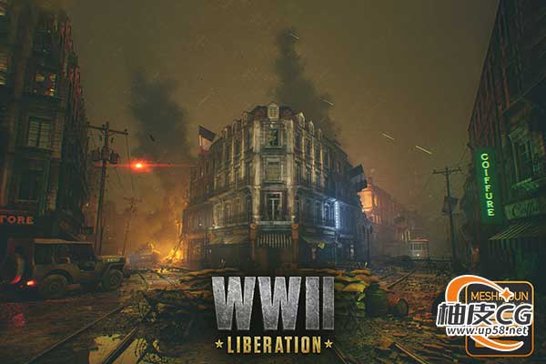 Unreal Engine制作高质量影视游戏二战主题战争环境资产包WWII Liberation