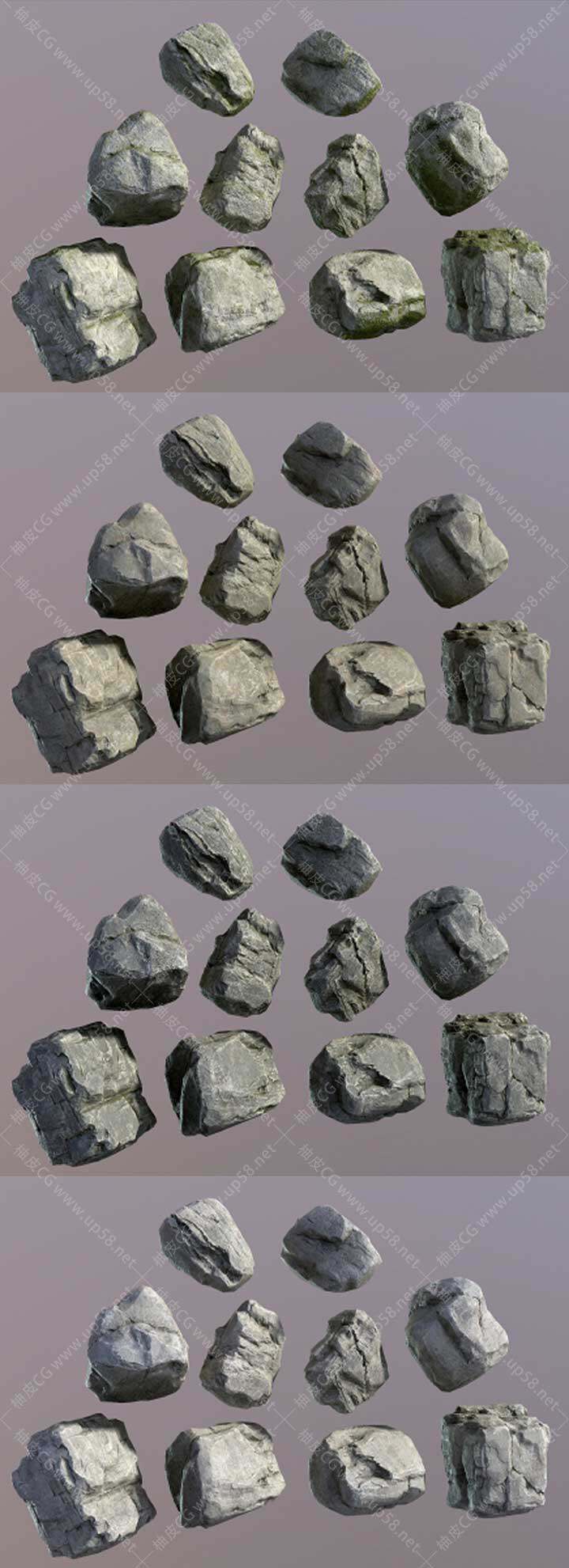 8种Substance Painter建筑影视场景写实岩石智能材质