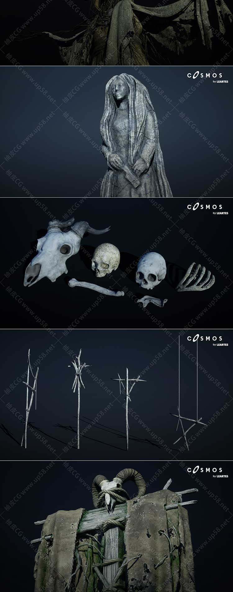 23款Unreal Engine奇幻场景搭建恶魔雕塑与法阵资产包
