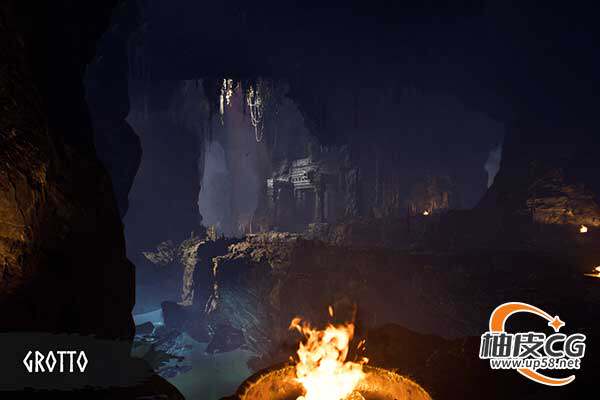 Unreal Engine冒险与地牢关卡游戏开发模块化古代洞穴场景包