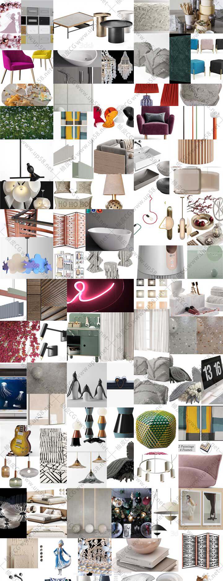 3DSMAX / VRay / Corona高质量时尚家具植物装饰电器3D模型合集