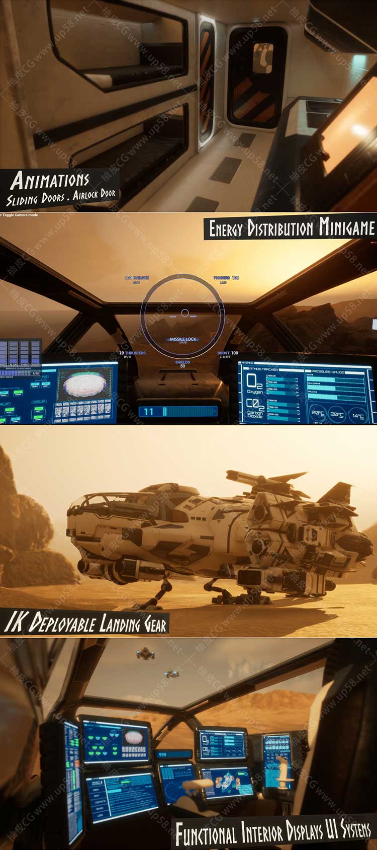 Unreal Engine太空射击游戏开发框架全能太空飞船系统UltimateSpaceshipSystem