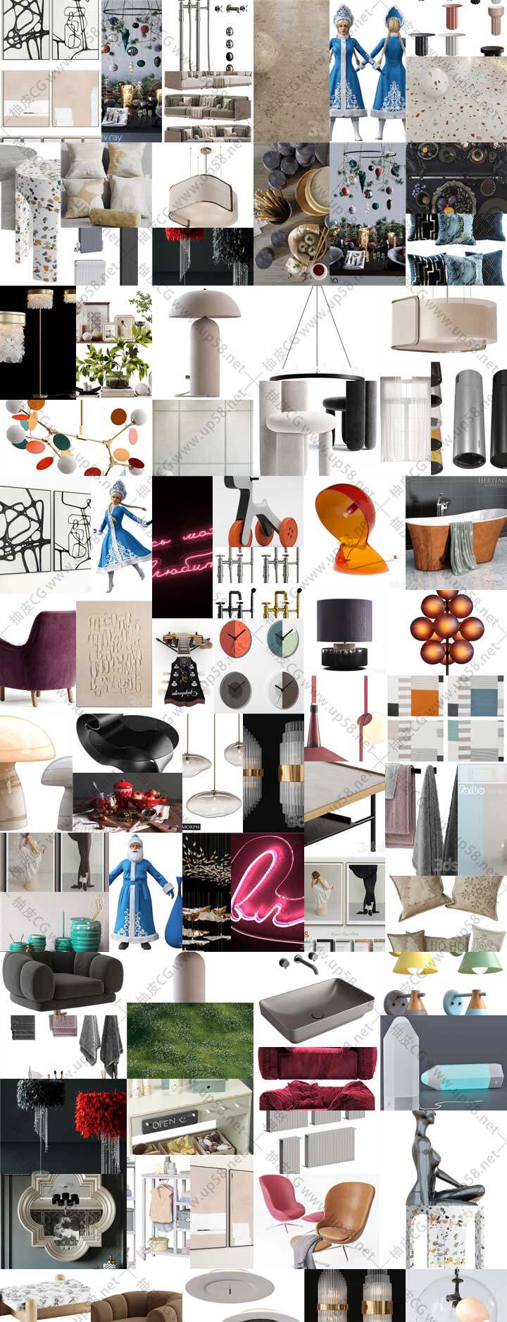 3DSMAX / VRay / Corona高质量时尚家具植物装饰电器3D模型合集