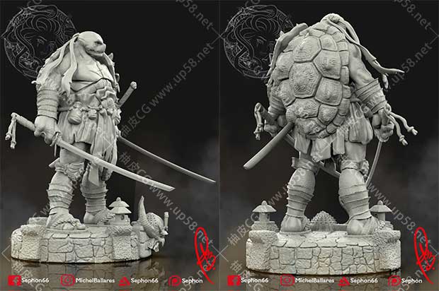 莱昂拉多忍者神龟动漫角色3D打印模型