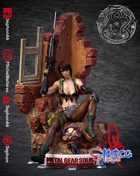 合金装备5女主角美女狙击手逼真3D打印模型