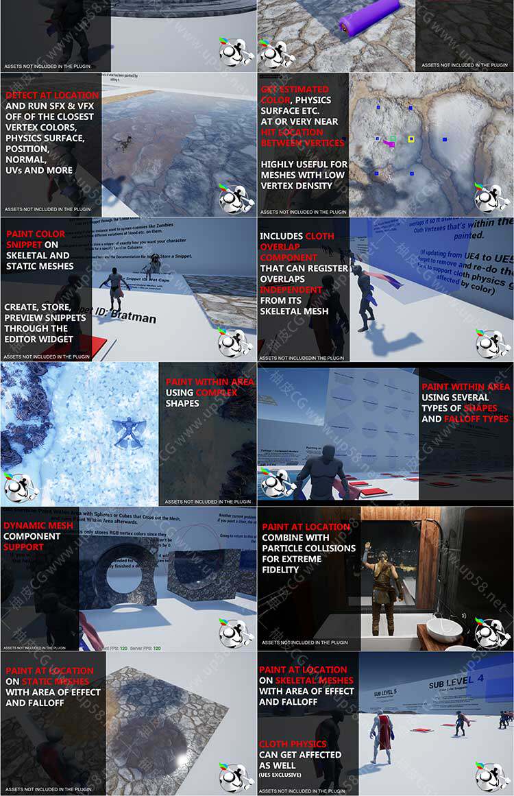 Unreal Engine顶点颜色绘制与检测工具插件Runtime Vertex Paint & Detection Plugin