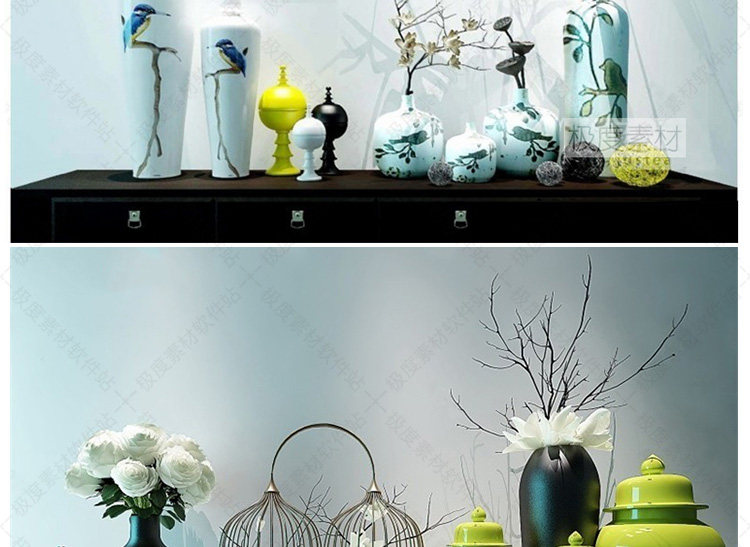 3Dmax现代北欧风格饰品精细模型素材库 家装工装设计后现代3D模型