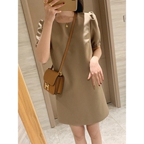 Tide Billboard 2022 Summer new round collar dress Dress Feminine Style Light Cooked sister Wind temperament Slim Straight Drum Skirt