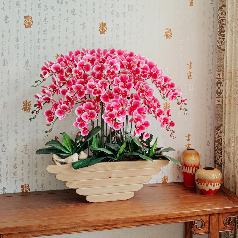 High-End Living Room Decorative Ornaments, Artificial Flowers, Simulated Butterfly Orchid Potted Plants, Entrance Hall Decorations, High-End Hotel Flower Arrangements