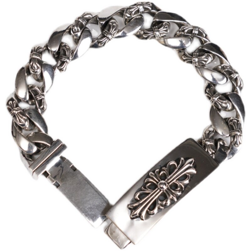 david 925 sterling silver Luo Xin cross insert coarse mine bracelet couple Gao forced ins men's net red