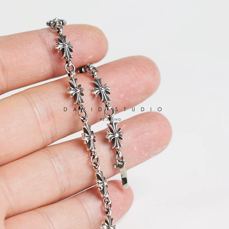 Retro bracelet, accessory, silver 925 sample, silver 925 sample, European style