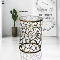 Stainless steel coffee table simple living room marble simple Nordic light luxury low side table golden glass metal modern table