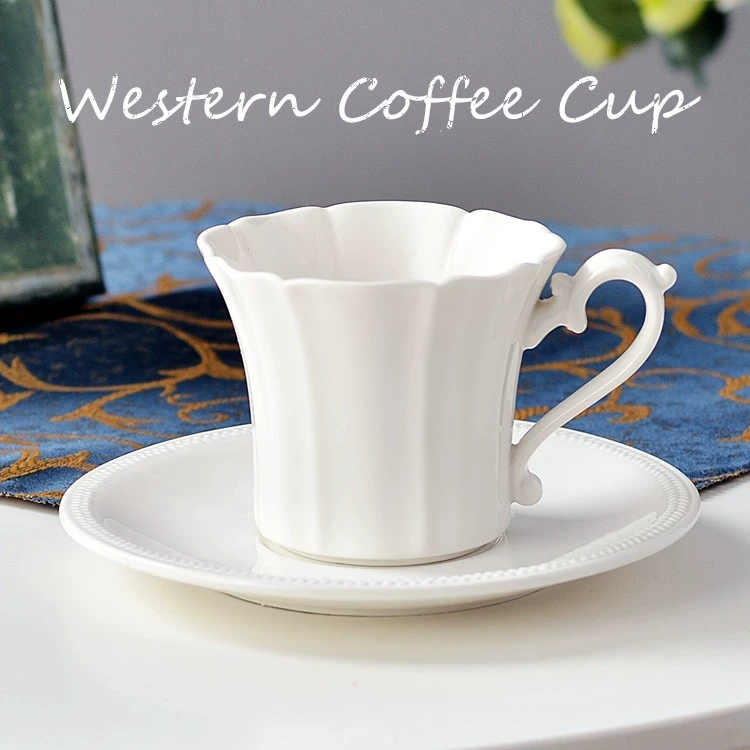 Cup cà phê phương Tây Cup cà phê gốm trắng Cup Club Club Coffee Cup Cup 80/200 / 280ml - Cà phê