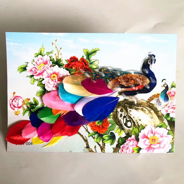 DIY làm bằng tay lông chim đồ chơi sáng tạo dán tay động vật dán dán làm bằng tay làm đồ dùng mầm non