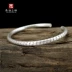 Nanxu Craftsman Bạc Solid Silver 999 Prajna Hearts Sterling Silver Bracelet Đóng cửa Vintage Matte Heart Bạc Bracelet vòng tay vàng Vòng đeo tay Cuff