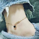Hàn Quốc vàng hồng cổ điển hai mặt bằng thép titan Vàng 14K vòng chân không gây dị ứng không phai nữ mới hoang dã đơn giản - Vòng chân