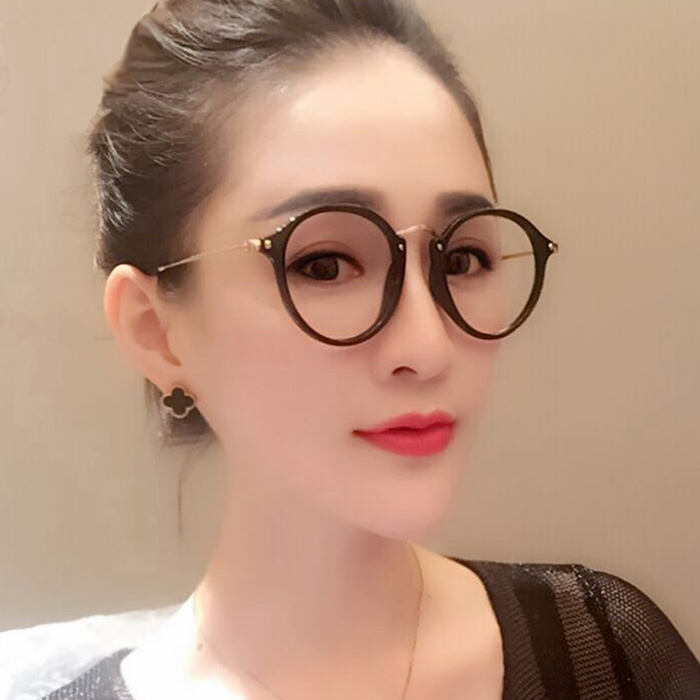 Anti-radiation blue glasses computer goggles men and women tide no degree flat light myopia myopia round frame glasses frame