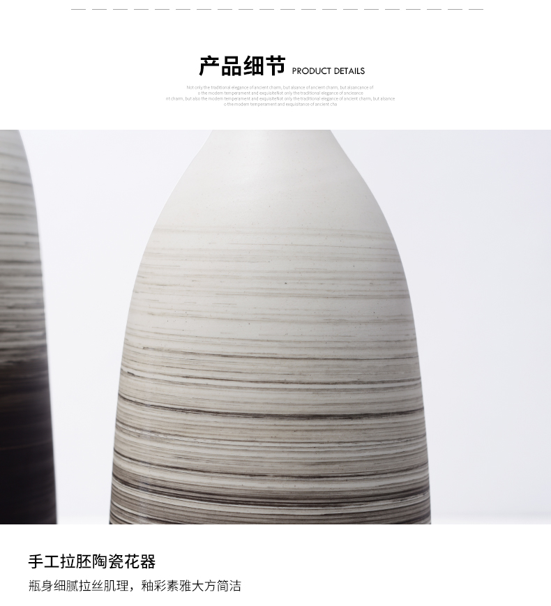 Nest sent modern new Chinese style style thread pattern ceramic vase furnishing articles example room living room table flower arrangement