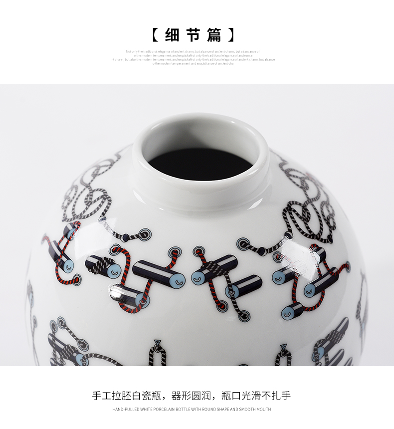 Postmodern contracted ceramic general storage tank furnishing articles European new home sitting room TV ark, porcelain bottle decoration