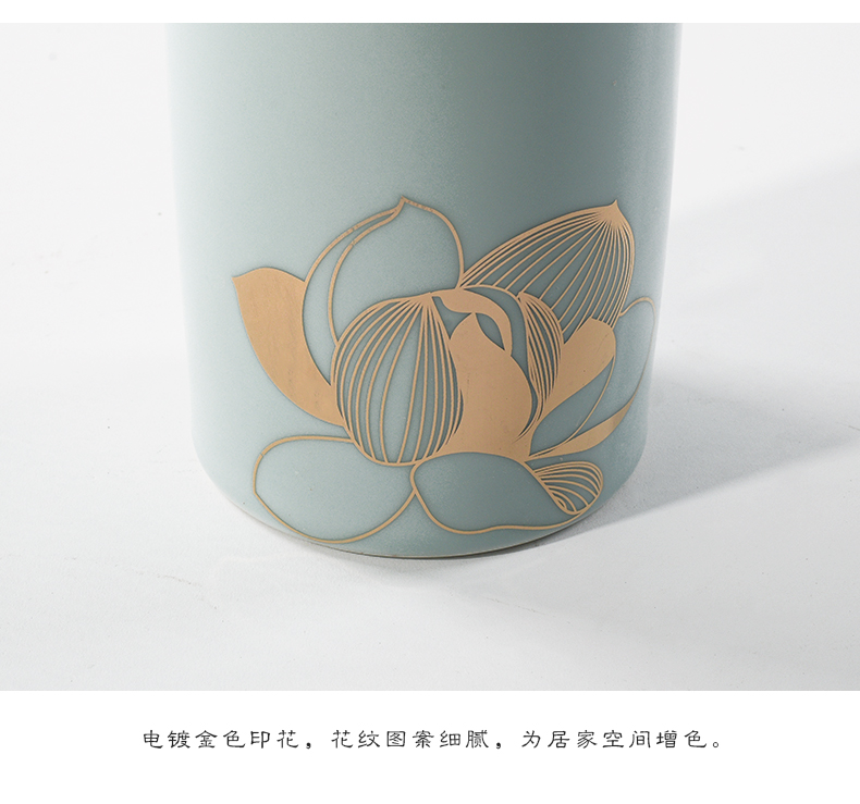 New Chinese style tank cyan porcelain lotus leaf in home furnishing articles sample room tea house sitting room porch window decorations