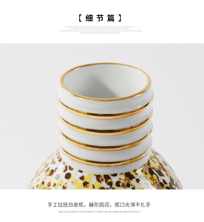 Nest sent yellow spots of new Chinese style ceramic pot is placed between postmodern example porch ark general bottles of soft decoration