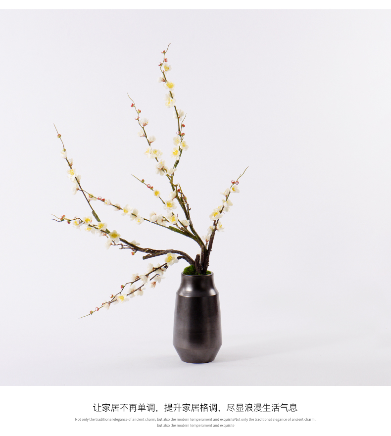 New Chinese style simulation wintersweet flower miniascape of TV ark place indoor ceramic pot sitting room adornment tea table decoration