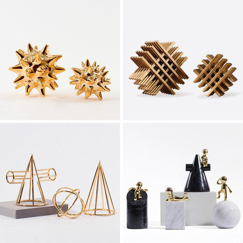 Modern Golden Sea Urchin Small Swing Piece Home Living Room TV Wine Cabinet Furnishing Chinese Style Style Board Room Geometric Soft Decorations