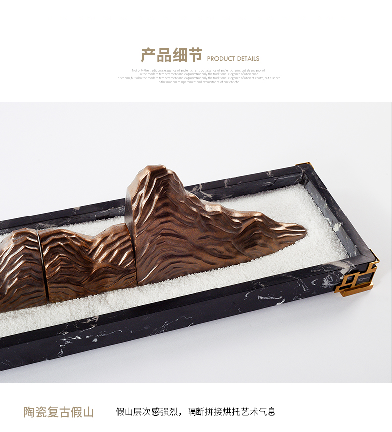 New Chinese style in modern marble rockery sand light key-2 luxury furnishing articles the boilerplate floor hall zen ceramic decoration