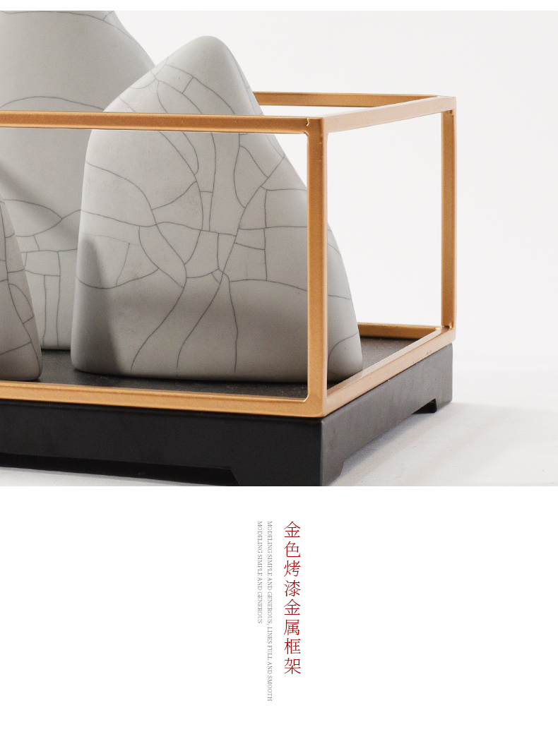 The modern creative ceramic rockery floor metal jewelry table, porch place between example shoe ark, hotel decoration