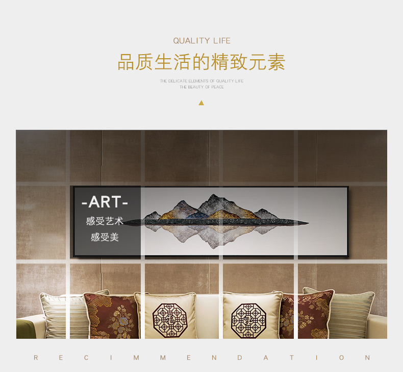 New Chinese style postmodern sitting room crystal porcelain painting landscapes hang a picture of the head of a bed office setting wall adornment backer