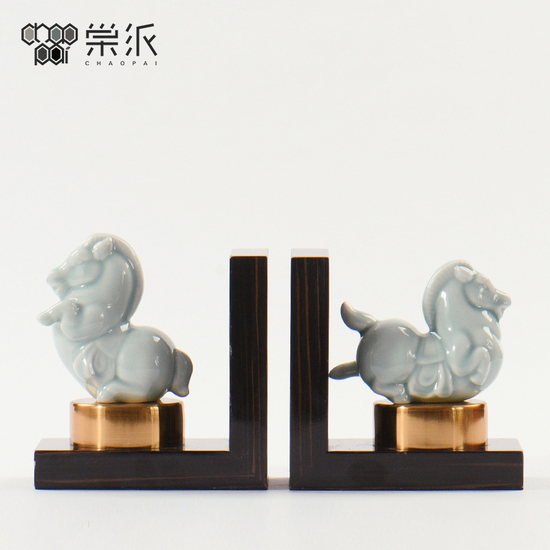 New Classical Chinese Horse Book Blocking a pair of office books room horses to successful ceramic decorations Opening gifts