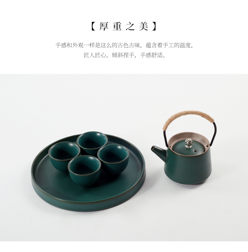 The New Chinese zen tea tea set example room soft furnishing articles ceramic kung fu tea set teahouse tea table decorations