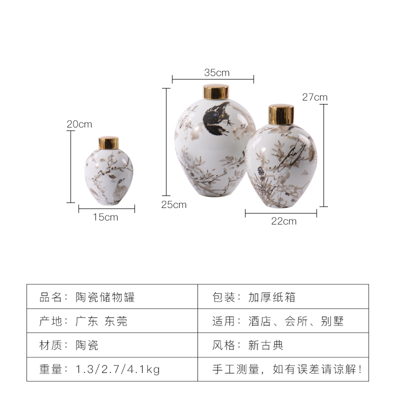 New classical light general key-2 luxury ceramic pot furnishing articles can flower arranging club show rich ancient frame display soft decoration