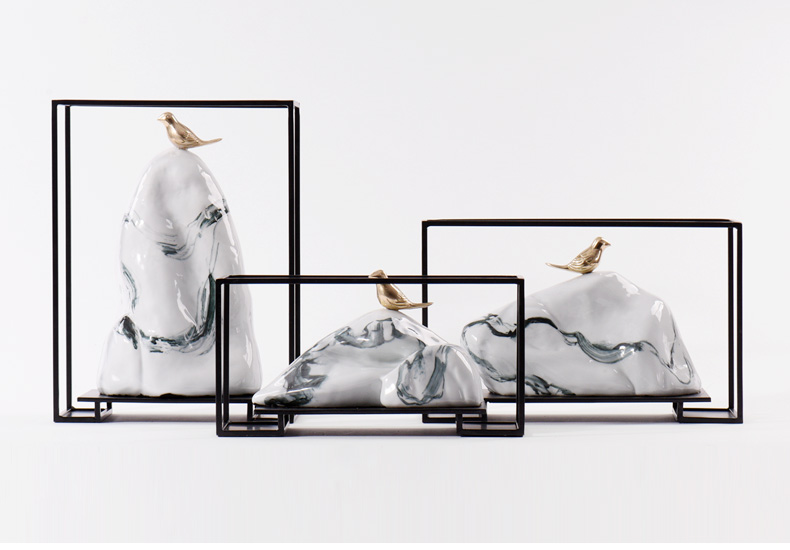 New Chinese style is contracted by rock porch place, creative studio town curtilage ceramic soft adornment company office