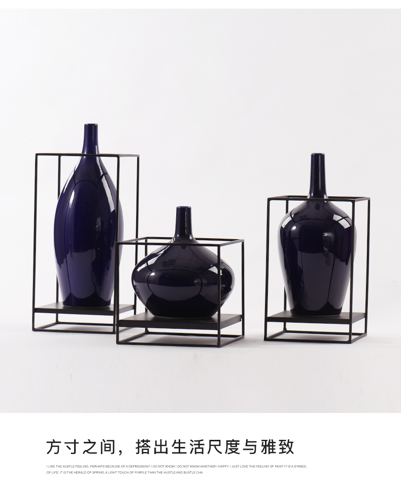 New classic blue fine ceramic bottle expressions using furnishing articles example room living room TV wine with soft outfit flowers, arts and crafts